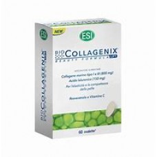 BIO COLLAGENIX 60 tavolette con Collagene, Acido Ialuronico e Vitamina C - aumenta l'idratazione e l'elasticità della pelle