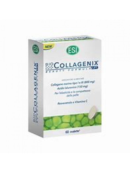 BIO COLLAGENIX 60 tavolette con Collagene, Acido Ialuronico e Vitamina C - aumenta l'idratazione e l'elasticità della pelle