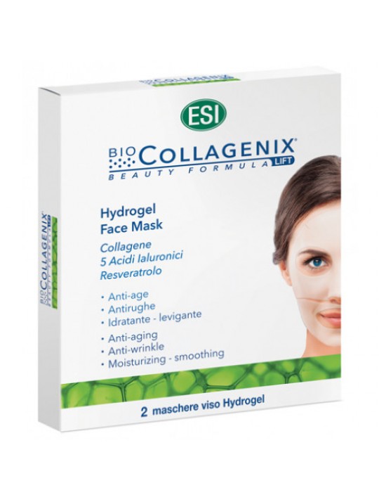 BIO COLLAGENIX, Maschera viso antirughe con collagene  e acido ialuronico - 2 maschere