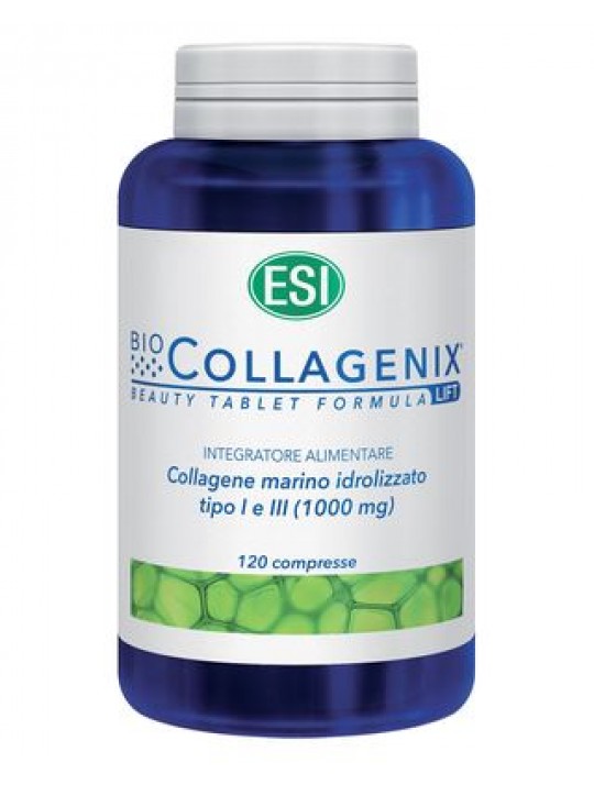 BIOCOLLAGENIX 120 compresse a base di collagene altamente purificato. Aumenta la compattezza e l'elasticità della pelle.
