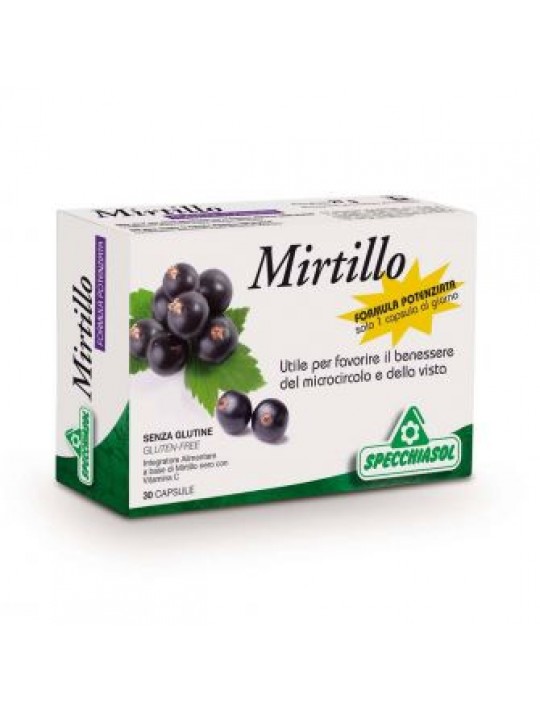 MIRTILLO 30 capsule, formula potenziata, utile per il benessere del microcircolo e della vista.